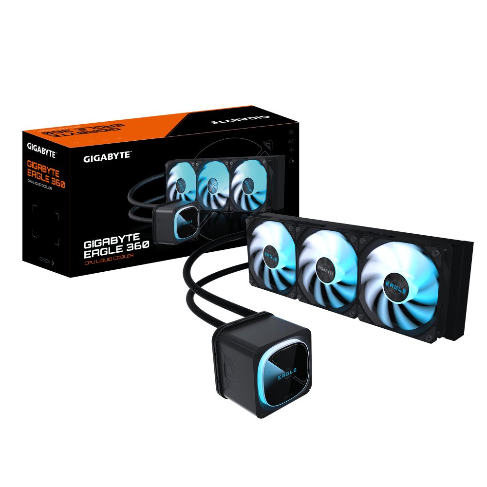 GIGABYTE - Eagle 360 Enfriamiento Líquido para CPU, 3x 120mm, hasta 2000RPM, Negro