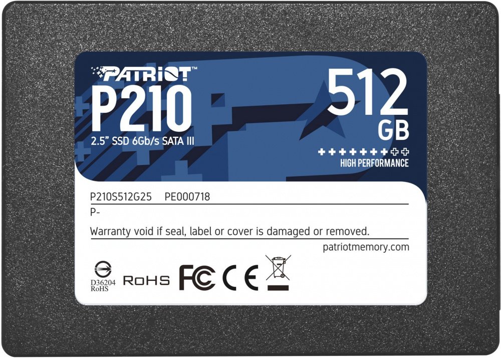 PATRIOT - SSD P210, 512GB, 2.5", 430 MB/s Escritura, 520MB/s Lectura, SATA III