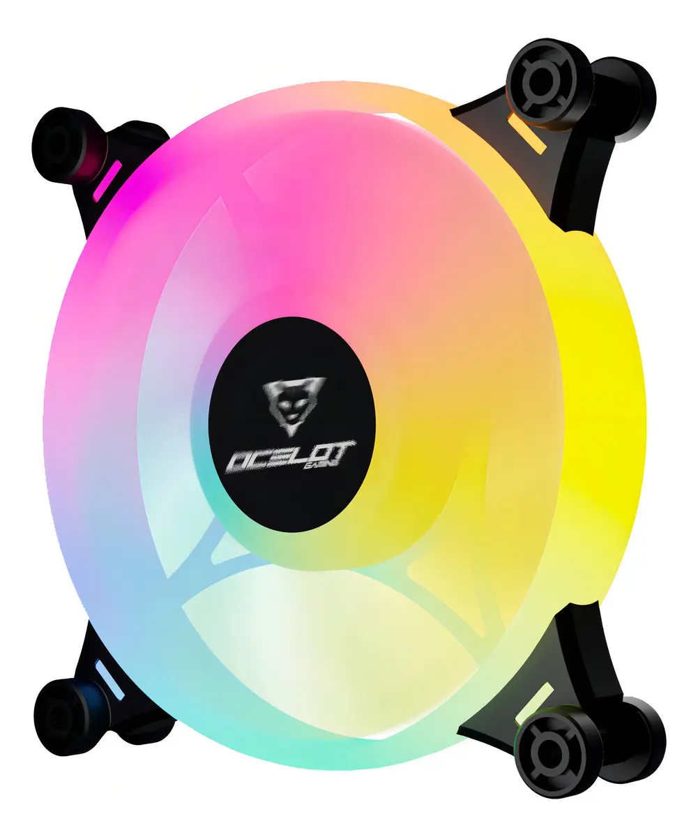 OCELOT - Ventilador Gaming 120mm 1200 RPM 4 Pines RGB